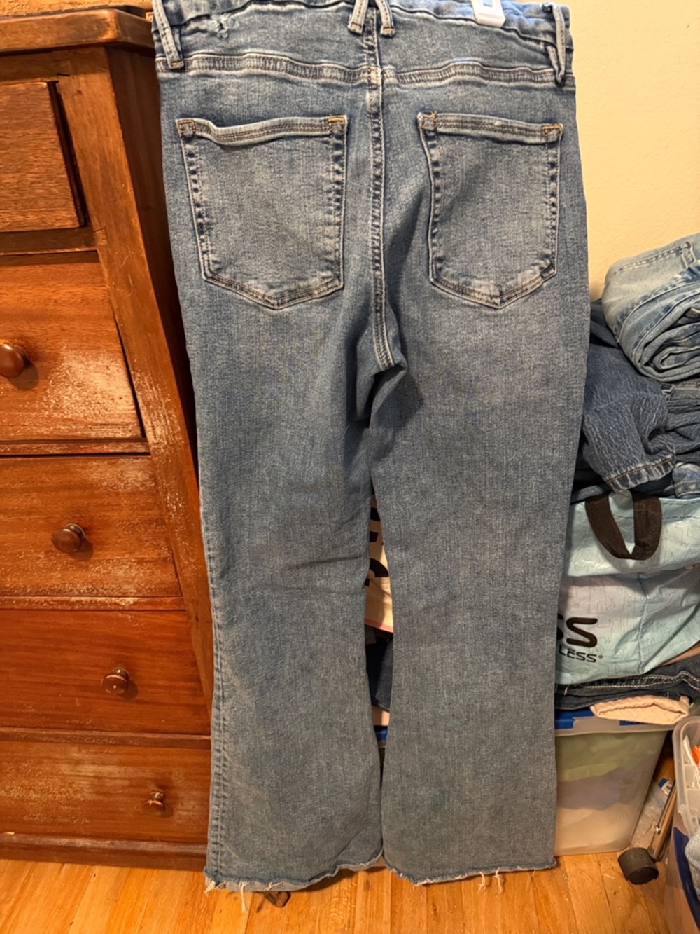 Good American Light Blue High-Rise Wide-Leg Button-Fly Jeans size 6/28. J135 - Picture 2 of 5